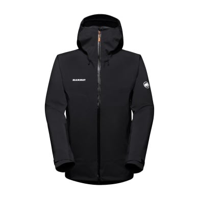 Mammut Ganzjahres-Wanderjacke Crater Pro Hardshell mit Kapuze (wasserdicht, robust, langlebig) schwarz Herren